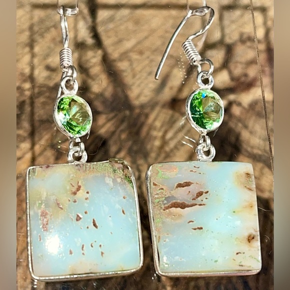 Chrysoprase Earrings 2” - Picture 4 of 12